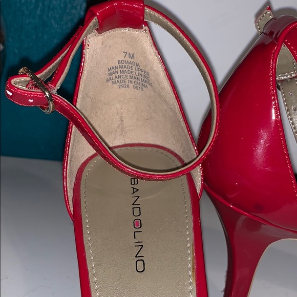 Red Open Toed High Heels - Picture 4 of 4